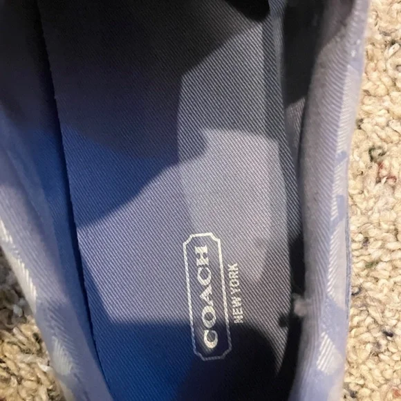 Coach Priya Signature Suede Trim Hook Loop Canvas Sneakers Shoes Lilac Size 10 - Picture 8 of 8